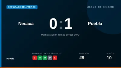 Mathías Borges anotó en el minuto 93 para darle a Puebla una victoria clave por 0-1 en el Estadio Victoria, un triunfo...